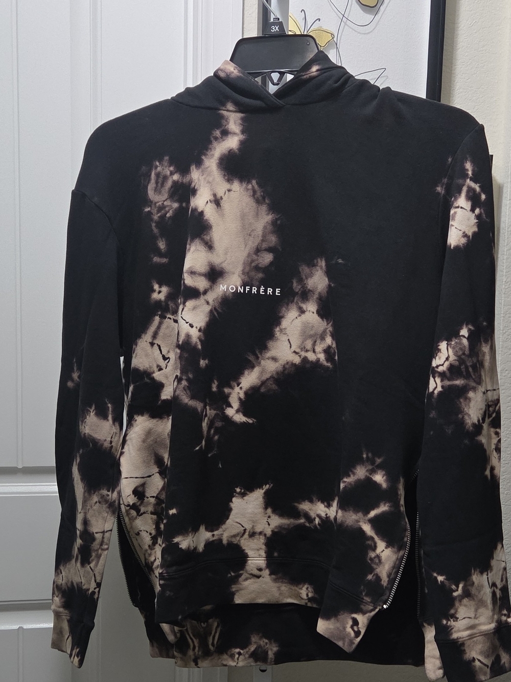 Monfrere Black & Beige Tie-Dye Hoodie - Men's